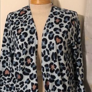 Lularoe Caroline blue animal print cardigan